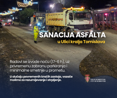 Započeli radovi na sanaciji asfalta u Ulici kralja Tomislava