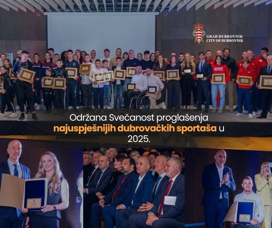 Uručene nagrade najuspješnijim dubrovačkim športašima za 2025. godinu (VIDEO)