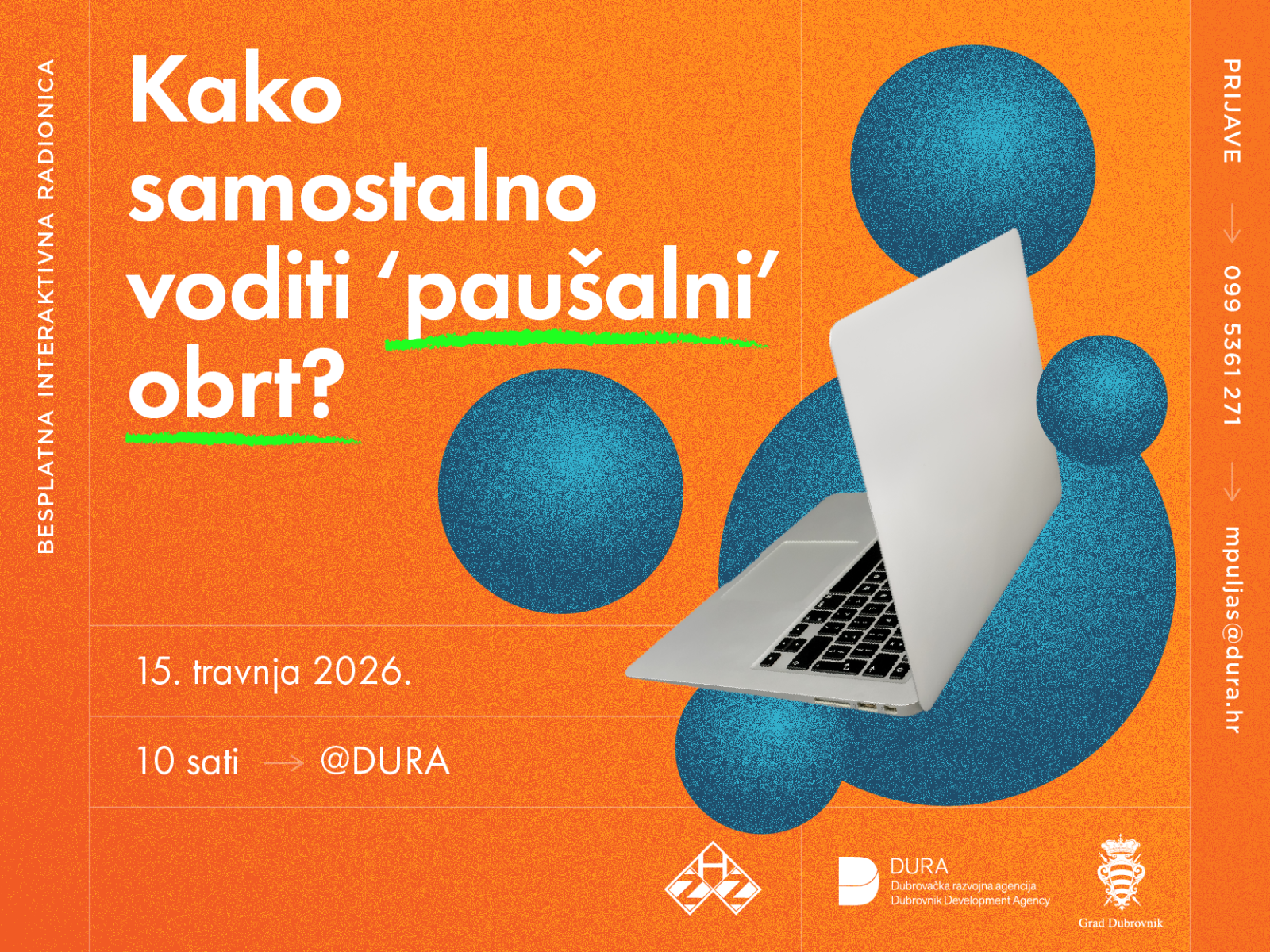 DURA i HZZ organiziraju radionicu o pokretanju paušalnog obrta