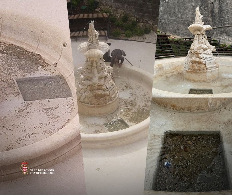 Grad Dubrovnik uputio apel građanima i posjetiteljima, poziva na očuvanje fontane u Parku u Pilama