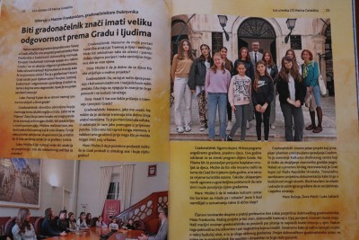 Mlade novinarke iz OŠ Marina Getaldića posjetile gradonačelnika Frankovića