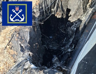 Požar i potonuće brodice kod Premanture, uklonjena olupina kod Hvara
