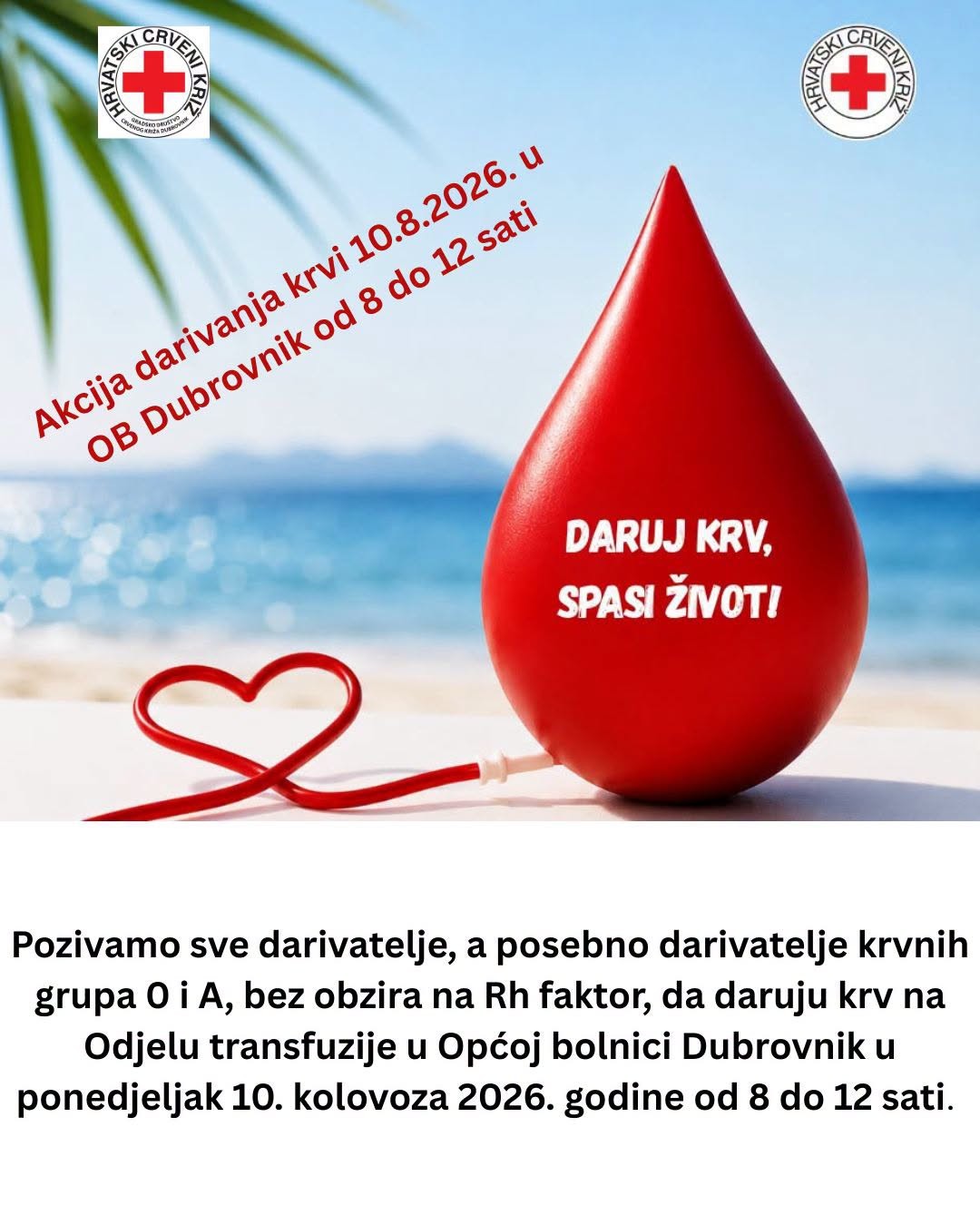 DUBROVAČKI CRVENI KRIŽ POZIVA