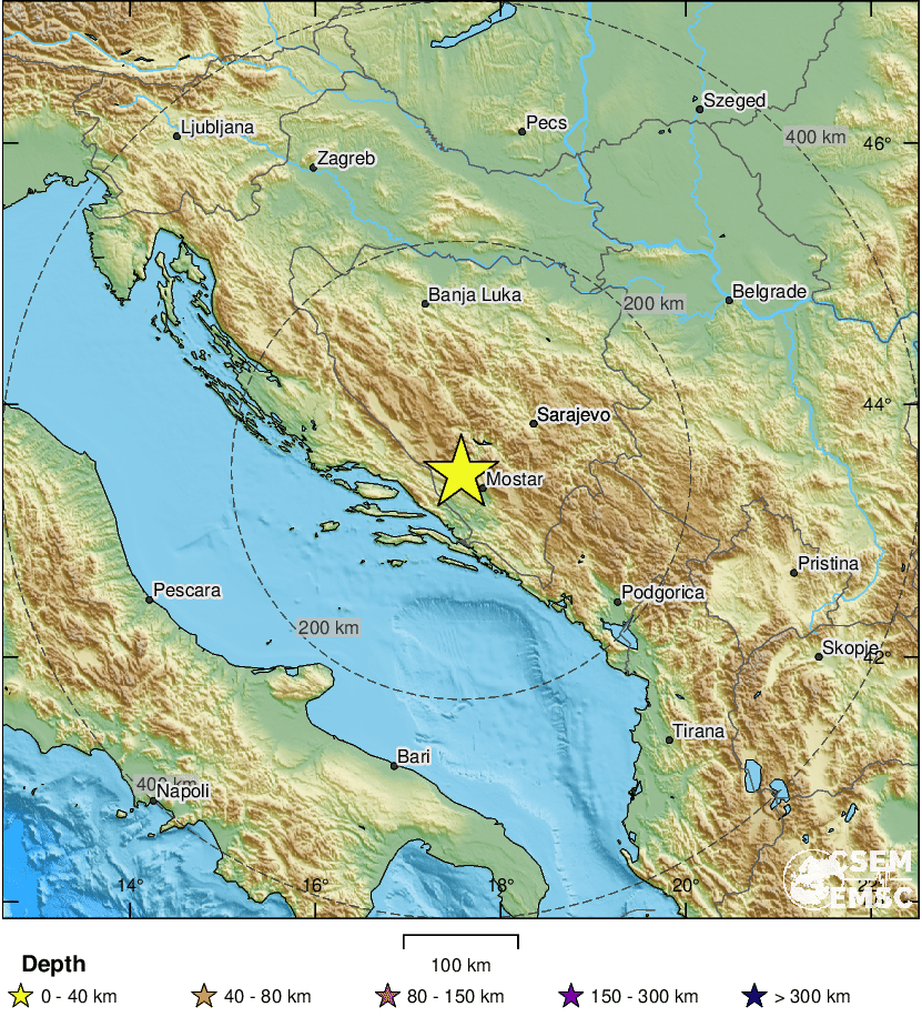 Potres magnitude 4.7 pogodio BiH, osjetio se i u Dubrovniku
